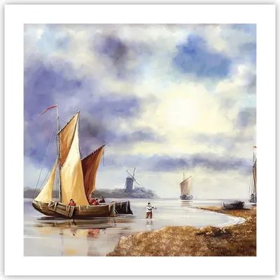 Produktbild von Poster - Poster ohne Rahmen - Fischer Schiff Fan - 50x50 cm - Wand Bild - Wanddeko - Wandbilder - Kunstposter - Wandposter - Bilder - Kunstdruck - Wanddekoration - Wandbild - P2XAC50x50-4318