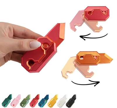 Image de Fidget toy Gravity 7 cm, gadget EDC pliable snap-action, imprimé en 3D – Rouge-doré