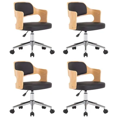 Produktbild von Esszimmerstühle 4 Stk. Drehbar Bugholz und Kunstleder