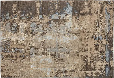 Produktbild von Casa Padrino Luxus Baumwoll Teppich Beige / Braun / Blau - Verschiedene Größen - Rechteckiger Wohnzimmer Teppich mit Relief Struktur - Luxus Kollektion