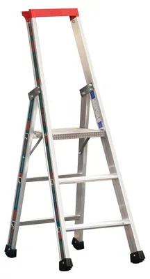 Produktbild von Euro-Profi Alu Stufenstehleiter Mod. S32577 - Stufenanzahl: 3, Länge: 1,40 m