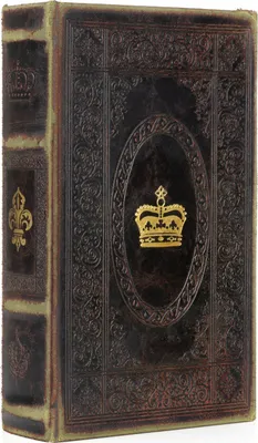 Image de Pochette à livre Vintage - Cachette secrète avec couronne & Fleur-de-Lis - Boîte à livre décorative pour bijoux & documents - Boîte de rangement cachée 21,2x13x5cm - Look antique pour la maison & le bureau