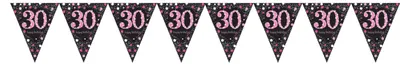 Produktbild von Pink 30th Birthday Wimpelkette 4m