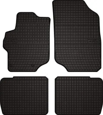 Image de Tapis de sol voiture en caoutchouc pour Peugeot 301 (2012-, berline) Noir, lot de 4 pièces, fixations
