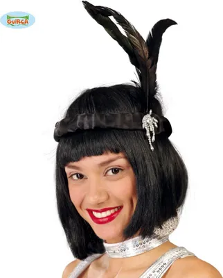 Produktbild von Charlestone Retro Federstirnband schwarz, 1 Stk.