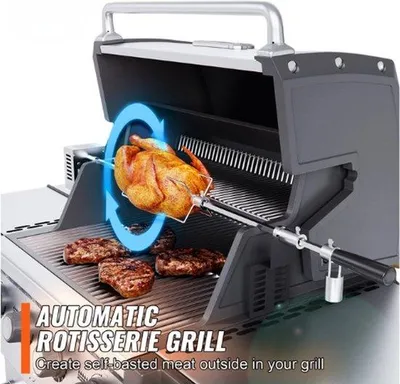 Obrázok produktu pre XXL grilovací špíz RVS 101 cm s motorom 9 W pre 12 kg
