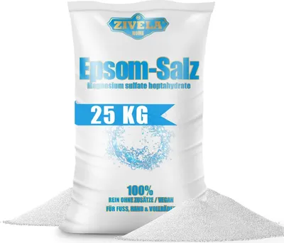 Obrázek produktu pro Epsomská sůl 25kg | Epsomská sůl do koupele 25kg | Epsomská sůl síran hořečnatý | Farmaceutická sůl do koupele - 100% čistá | Přírodní sůl