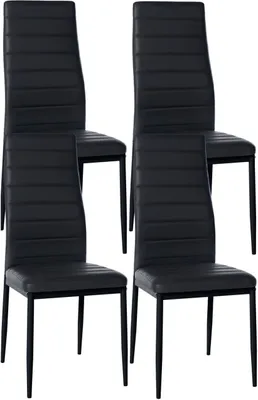 Produktbild von 4er Set Esszimmerstühle Mayfair Kunstleder schwarz