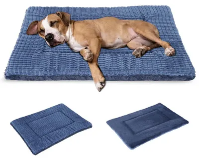 Immagine prodotto di Cuccia ortopedica per cani, lavabile, reversibile, morbida, calda, colore blu navy, dimensioni 106x71x4 cm