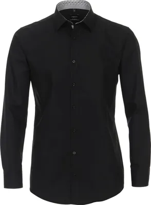 Produktbild von VENTI Herren Businesshemd Langarm Kent Modern-Fit Schwarz 38