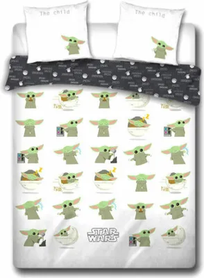 Produktbild von Disney Star Wars The Mandalorian Baby Yoda Baumwolle Bettbezug Bett 135cm