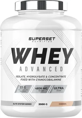 Image de Whey protéine - Superset Nutrition - 100% WHEY PROTEINE ADVANCED (2kg) - Saveur Cookies