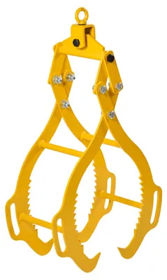 Produktbild von Forstzange Doppelmaul 1200 kg 760 mm gelb mit gezahnten Greifbacken