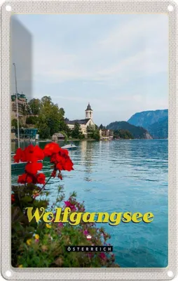 Produktbild von vianmo Blechschild 30x20 cm Wolfgangsee See FamilienNatur Bildmotiv Reisemotiv Abenteuer Reisen Urlaub