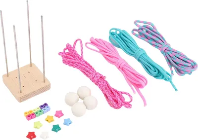 Obrázok produktu pre Qcwwy Paracord Jig Making Kit, Paracord Jig Making Material Pack Ball Weaving Kit s plastovými pentagramovými korálkami kockami Farebné laná pre kempingové lanové šperky