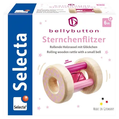 Immagine prodotto di Selecta Spielzeug Sternchenflitzer Rassel, Kleinkindspiel, Kleinkindspielzeug, Rosa, Holz, 7 cm, 64001