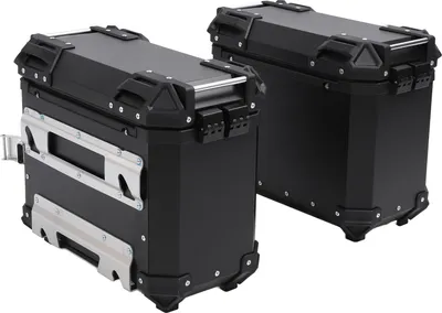 Produktbild von 35L Motorrad-Seitenkoffer, Aluminiumlegierung, Motorrad-Satteltaschenbox mit Sicherheitsschloss, Montagehalterung für Reitausrüstung, Helm, Schwarz
