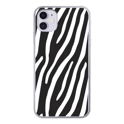 Produktbild von MuchoWow® Handyhülle Schutzhülle Hülle für iPhone 11 Tiere - Zebradruck - Schwarz Silikon Softcase Handy Hülle - Handytasche