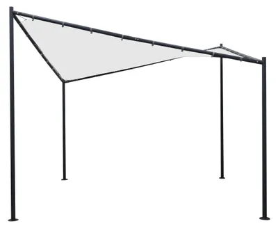 Produktbild von Pavillon Orlando 350x350 cm Walmdach Stahlgestell Schwarz Dach Polyester Weiß