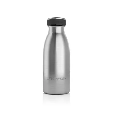 Produktbild von LARS NYSØM Edelstahl Trinkflasche 350ml, 500ml, 750ml, 1L, 1 5 liter | Thermosflasche Kohlensäure geeignet | Auslaufsichere Wasserflasche für Sport, Outdoor, Schule (Stainless Steel, 350ml)