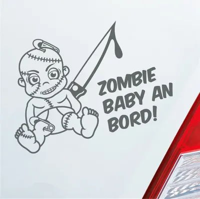 Produktbild von Auto Aufkleber Zombie Baby an Bord on Tour witzig 30x20 cm Grau Sticker Heckscheibenaufkleber