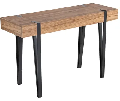 Konsole 120x50x75 cm, Metall und Holz, schwarz-natur