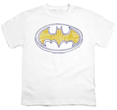 Image de T-shirt Batman pour enfants, logo TV36503 (taille 116) (blanc)