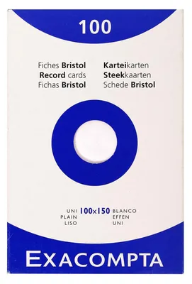 Immagine prodotto di EXACOMPTA 13302E Schede EXACOMPTA, 100 x 150 mm, bianche, bianco
