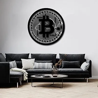 Produktbild von Etgdecor Bitcoin Metall Wanddekoration, Krypto Metall Wandkunst 19''x19'' - 49x49 cm