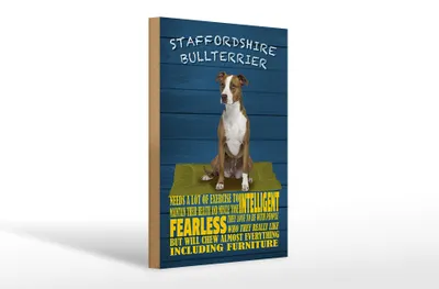 Produktbild von Holzschild Spruch 20x30cm Staffordshire Bullterrier Hund