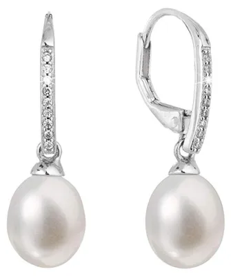 Image de Boucles d'oreilles en argent avec perles fines 21060.1