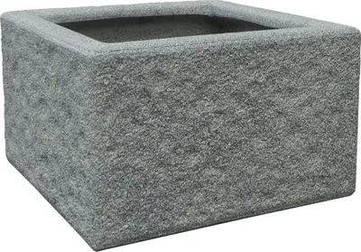 Produktbild von Dehner Brunnen- und Topfumrandung Rocky, ca. 62 x 62 x 37.5 cm, Leichtbeton, grau