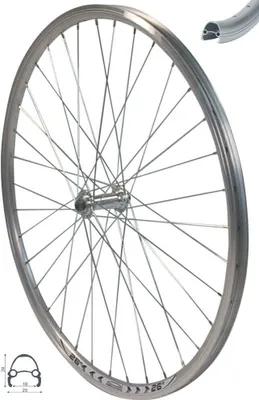 Produktbild von REDONDO 26 Zoll Vorderrad Laufrad Fahrrad V Profil Felge Silber