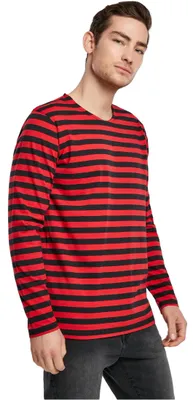 Produktbild von Urban Classics Herren Regular Stripe LS – Langarm T-Shirt im Regular Fit aus Bau