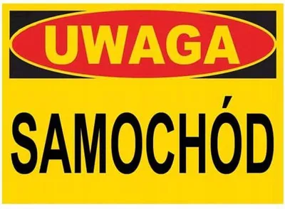 Zdjęcie produktu dla ZI-14 - ZNAK tablica ostrzegawcza - uwaga SAMOCHÓD