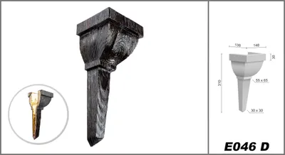 Produktbild von DECO WOOD Kopplungsstück modern aus Polyurethane, Verzierung Modern, PolyurethanBalkendeko Holzoptik (dunkelbraun - 14x31cm) Verzierung Holzstruktur Design