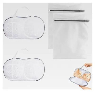 Produktbild von Wäschesäcke aus Mesh für Maschinenwäsche, 2 Stück + Waschbeutel + Hochwertiges Material + Ideal für empfindliche Wäsche + Praktisch für Reisen