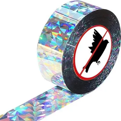 Zdjęcie produktu dla Taśma odstraszająca ptaki holograficzna odbłaskowa 50 m do ogrodu