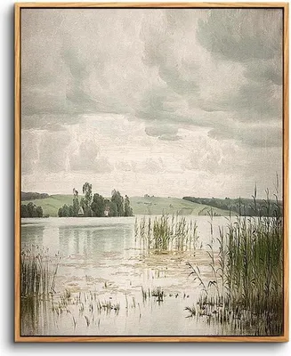 Image de Hyidecorart Tableau toile vintage avec cadre en bois 20x25 cm salon chambre à coucher tableau d'art