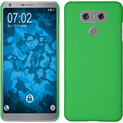 Produktbild von PhoneNatic Case kompatibel mit LG G6 - Hülle grün gummiert Hard-case + 2 Schutzfolien