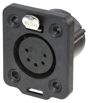 Produktbild von Neutrik XLR 5P Chassis - female TOP Goldkontakte - schwarzes Gehäuse