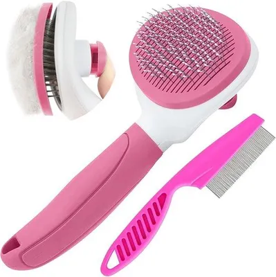 Produktbild von Famanu Selbstreinigende Bürste für Katzen und Haustiere - Rosa