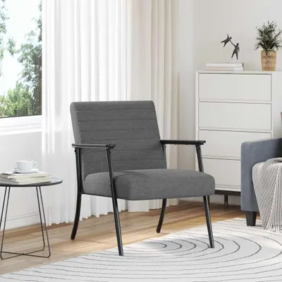 Immagine prodotto di Poltrona di colore grigio scuro, in tessuto, dimensioni 59 x 75 x 78 cm, peso 10,25 kg