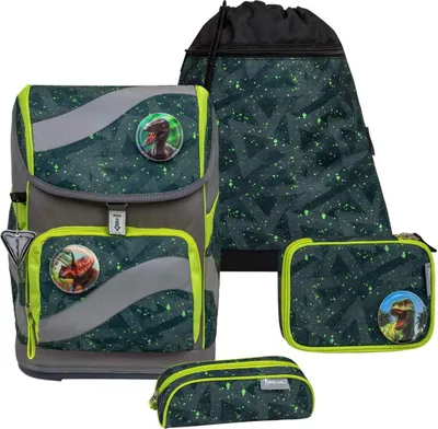 Produktbild von Belmil Schulranzen Set SMARTY 2023 höhenverstellbar für Jungen 1.Klasse GREEN SPLASH