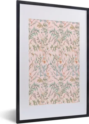 Produktbild von MuchoWow® MuchoWow® Gerahmtes Poster Blumen - Pastell - Vintage 40x60 cm - Poster mit zchwarzem Bilderrahmen - Poster in Rahmen