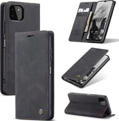 Image de Galaxy A22 5G Case, RetroPolyuréthaneLeather Case with Stand Function for Samsung Galaxy A22 5G noir