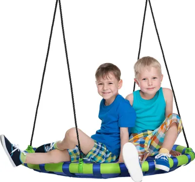 Zdjęcie produktu dla Huśtawka dziecięca Nest, nośność 150 kg, regulowana wysokość 120-180 cm, średnica Ø 100 cm, niebieska