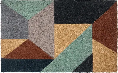 Obrázok produktu pre BELIANI Viacfarebná rohož, kokosové vlákno, protiskluzová podložka, 45 x 75 cm, geometrický vzor