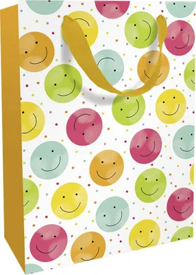 Produktbild von Geschenktasche lachende Smileys 26 x 36 cm