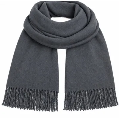Produktbild von Oversize Damen Winterschal – 100% Viskose, Grau Anthrazit, 200cm x 68 cm – Kuscheliger Schal